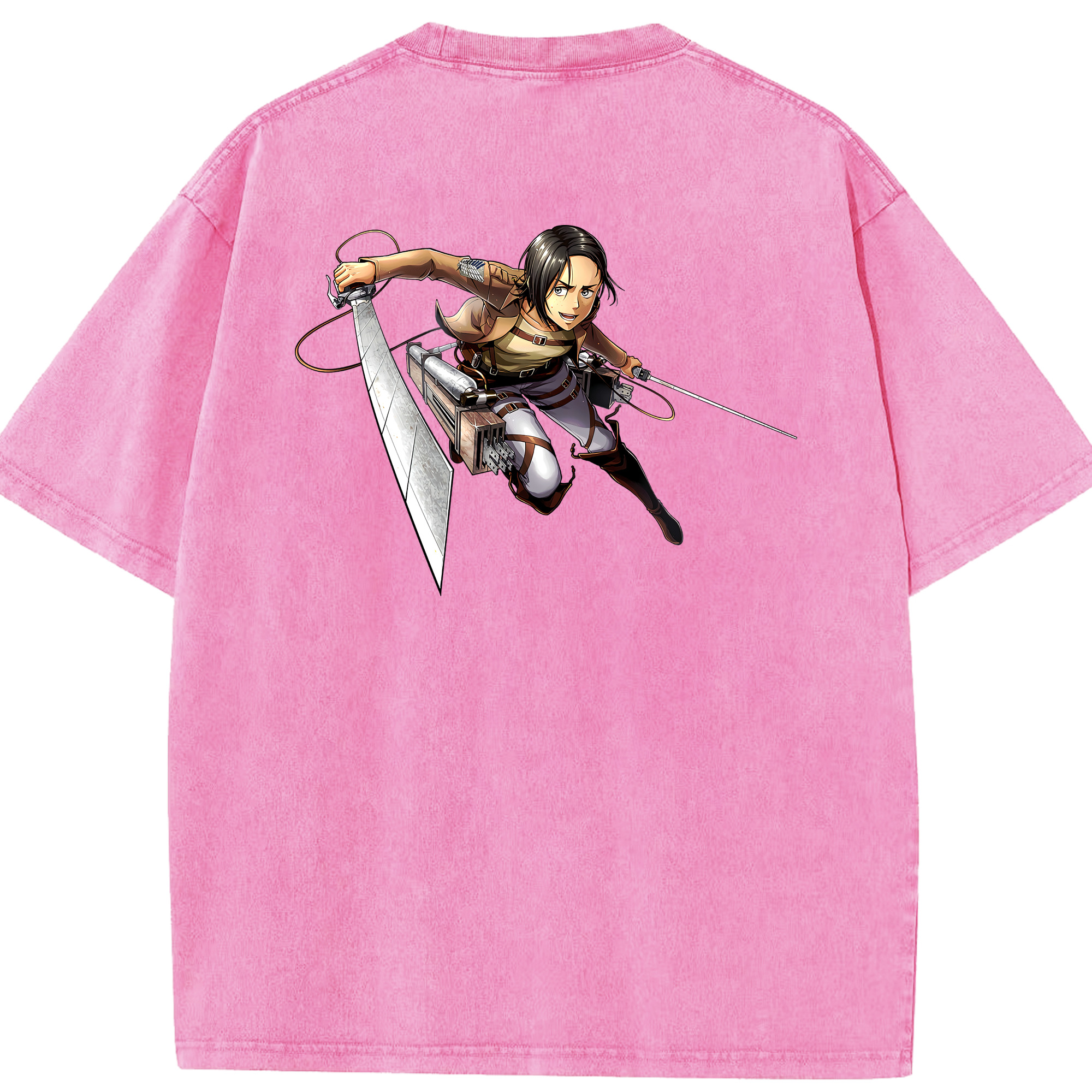 （画像用） 進撃の巨人 Attack on Titan 綿100% ヴィンテージ風 半袖Tシャツ（背面プリント）
